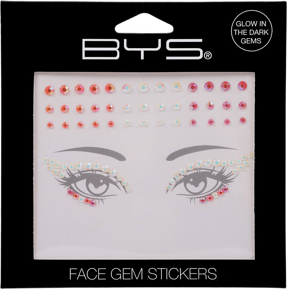 Face & Body Gems Glow in the Dark, från BYS, i färgen Glow.