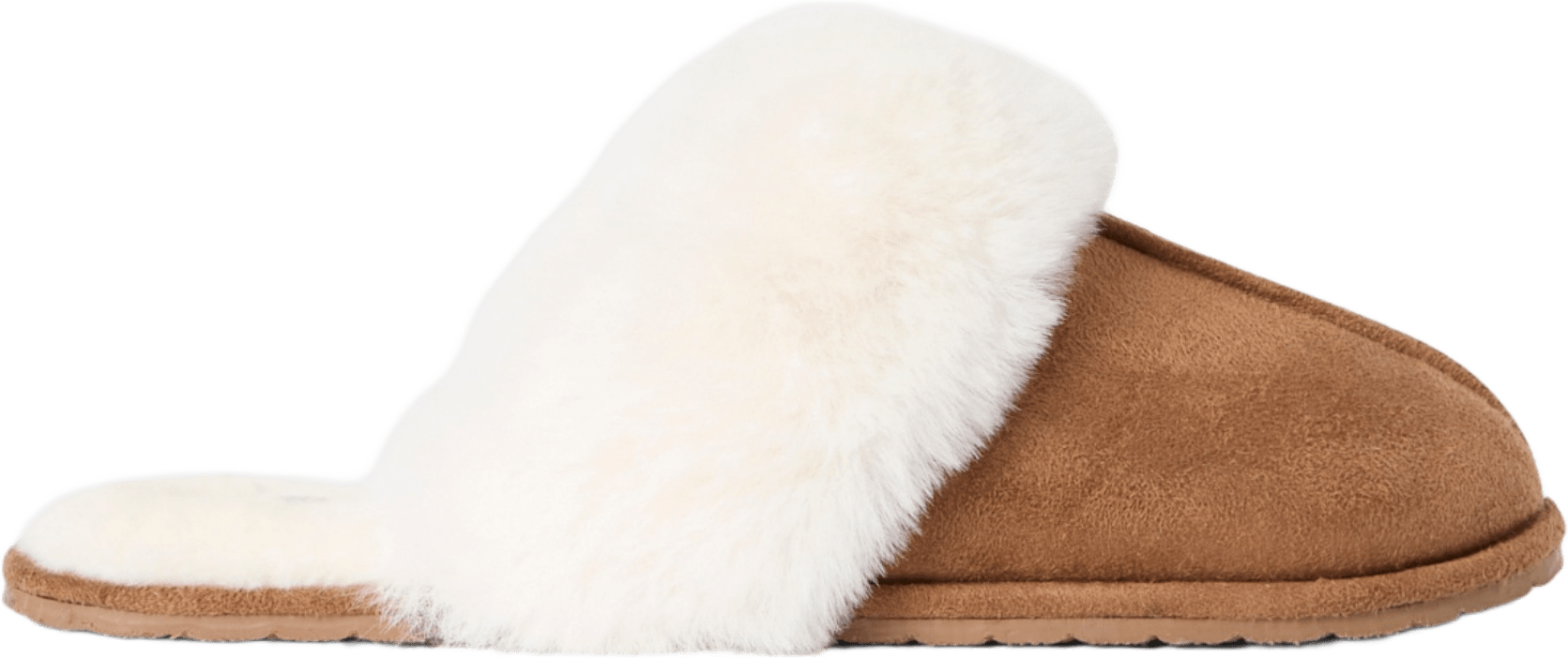 Fodrade tofflor i mockaimitation, från Carin Wester, i färgen Chestnut.