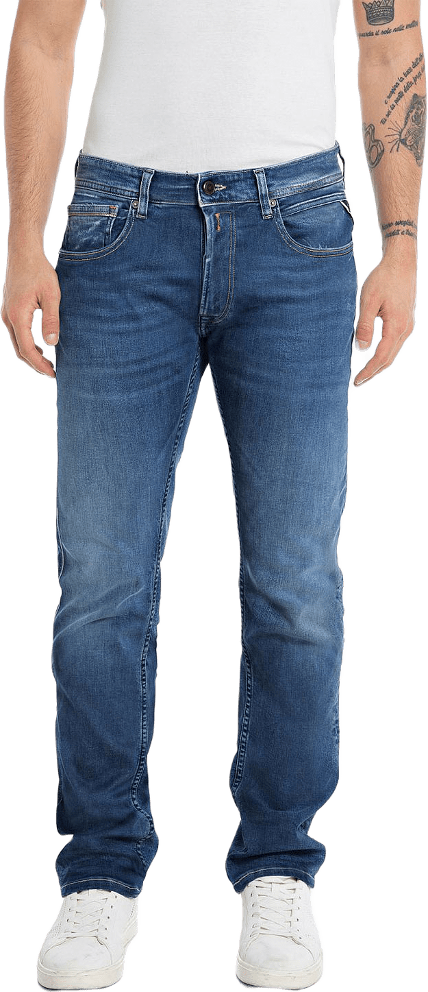 Hyperflex Eco Plus Grover Jeans, från Replay, i färgen Medium Blue.