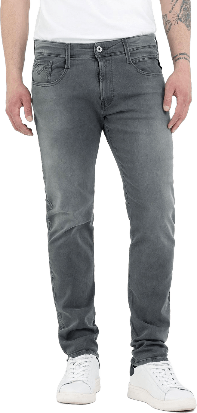 Anbass Slim Fit Jeans, från Replay, i färgen Medium Grey.