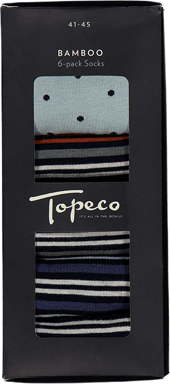 Strumpa Bambu, 6-pack, från Topeco, i färgen Mix.