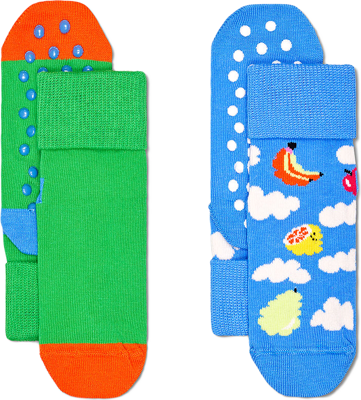 Kids 2-Pack Cloudy Fruit Anti-Slip Socks, från Happy Socks, i färgen Blue.