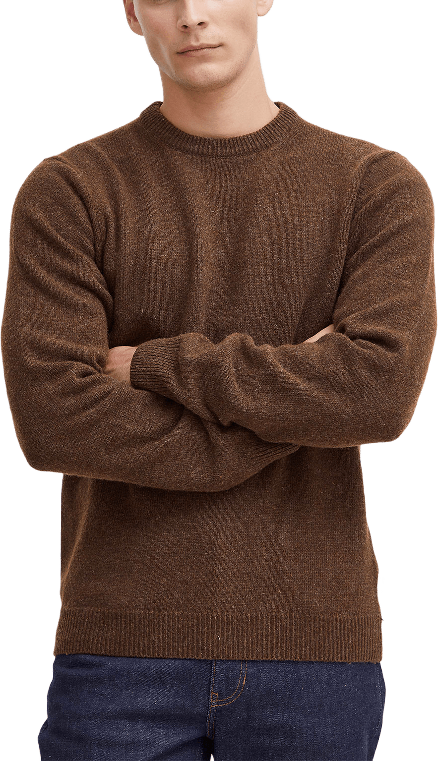 Cfkarl Lambswool Crew Neck Pullover, från Casual Friday, i färgen Demitasse Melange.