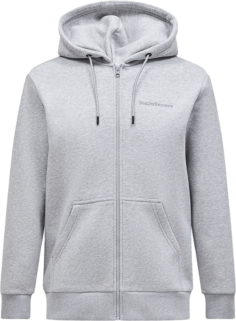 M Original Small Logo Zip Hood, från Peak Performance, i färgen Med Grey Melange.