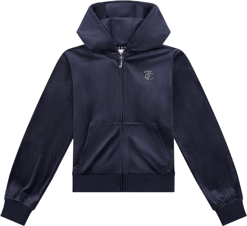 Diamante Zip Through Hoodie, från Juicy Couture, i färgen Night Sky.