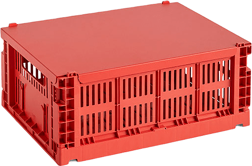 Colour Crate Lock Medium, Off-white, från HAY, i färgen Red.