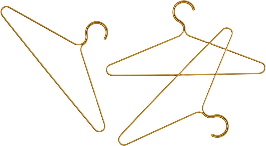 Colour Hanger Set of 3, från HAY, i färgen Dijon.