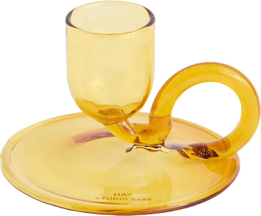 Tiny Candleholder Curved, från HAY, i färgen Yellow.