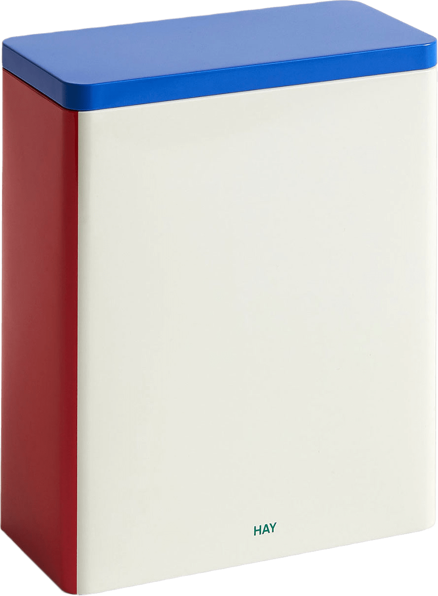Tin Container, från HAY, i färgen Off-white, Blue And Red.