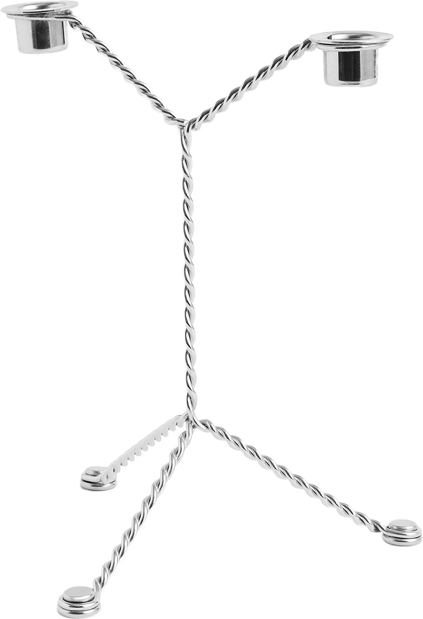 Wire Candleholder, från HAY, i färgen Mirror.