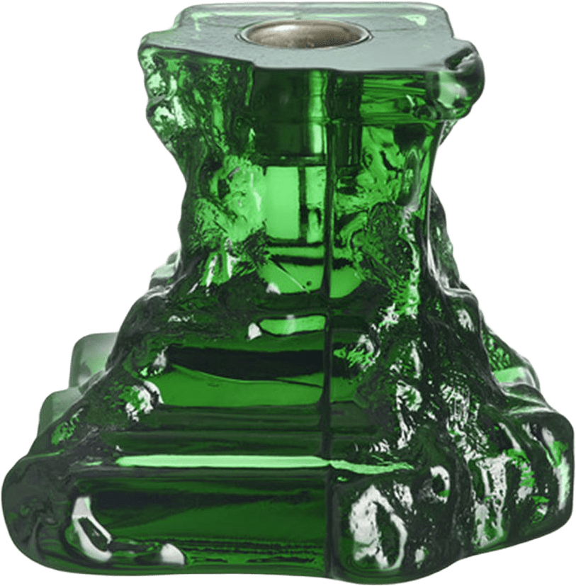 Ljusstake Rocky Baroque, från Kosta Boda, i färgen Emerald Green.