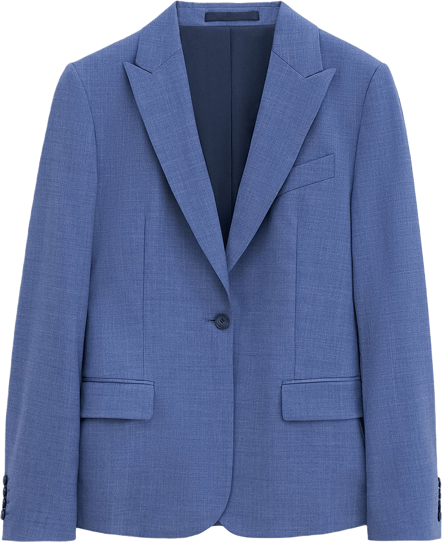 Kavaj, Sasha Cool Wool Blazer, från Filippa K, i färgen Dusty Blue.