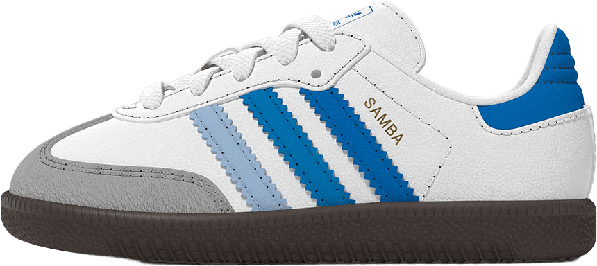 Samba OG Skor Barn, från Adidas Originals, i färgen Ftwwht/Clesky/Brblue.