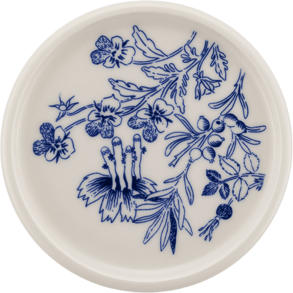 Tallrik Moomin, från Arabia, i färgen Blå/Vit.
