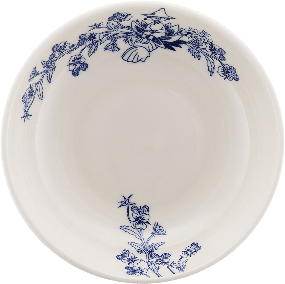 Pastatallrik Moomin, från Arabia, i färgen Blå/Vit.