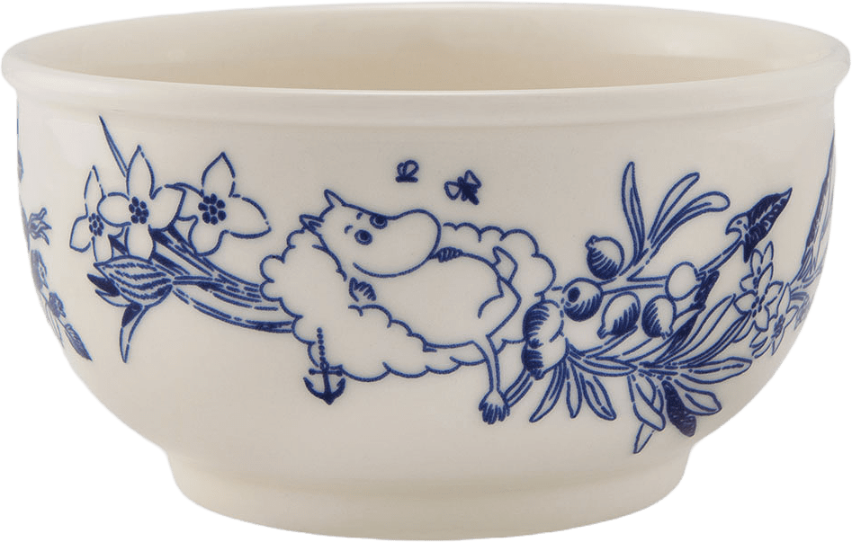 Skål Moomin, från Arabia, i färgen Blå/Vit.