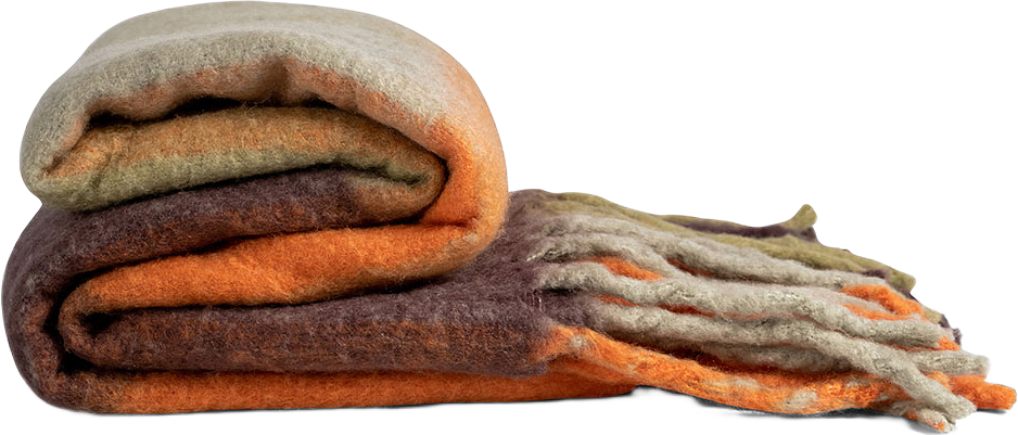 Filt Check, från Byon, i färgen Orange.