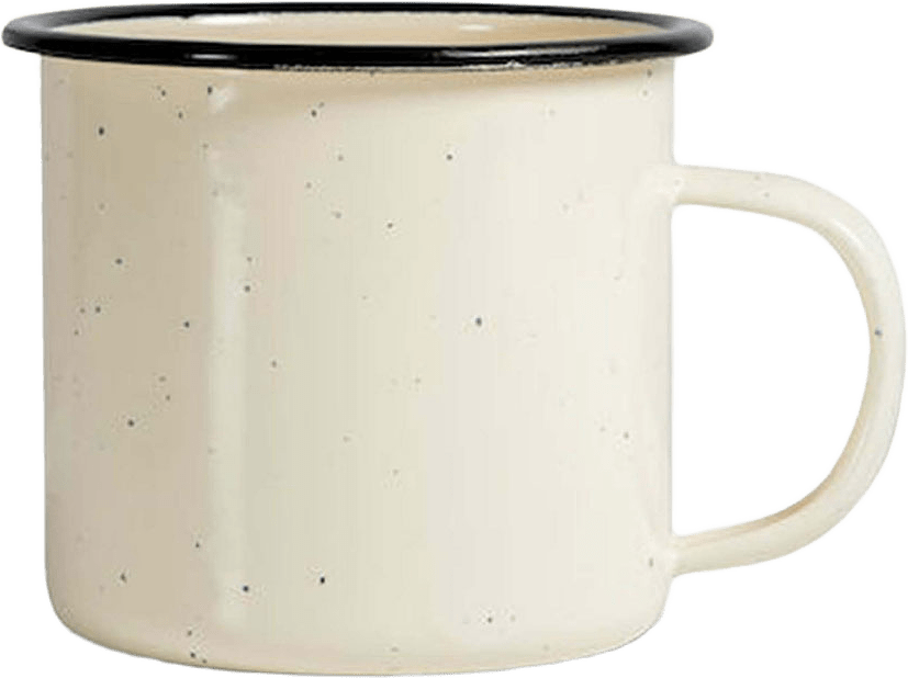 Doris Emaljmugg, från Sagaform, i färgen Beige.