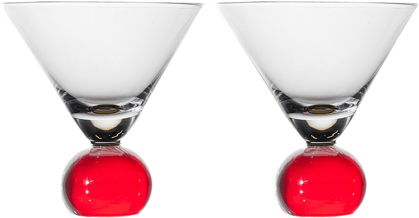 Glas Spice 2-pack, från Byon, i färgen Clear/Red.