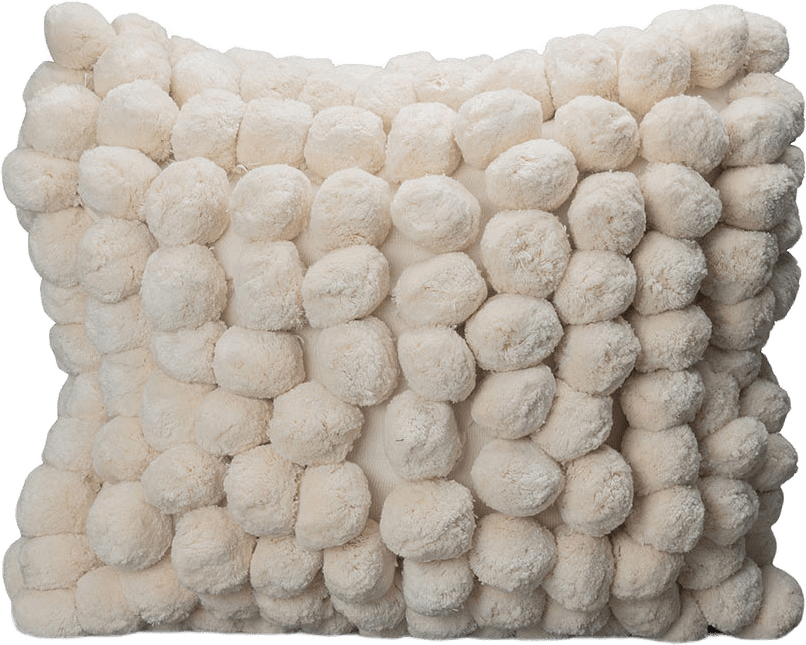 Kudde Pom Pom, från Byon, i färgen Off White.