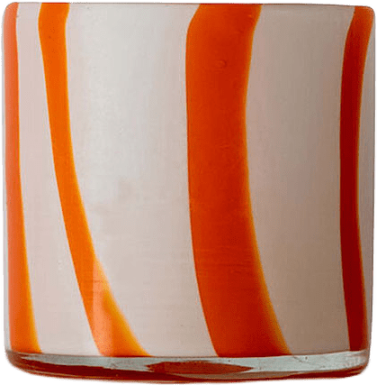 Ljuslykta Calore Curve XS, från Byon, i färgen Orange/White.