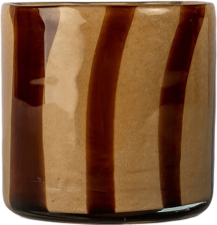 Ljuslykta Calore Curve XS, från Byon, i färgen Brown/Beige.