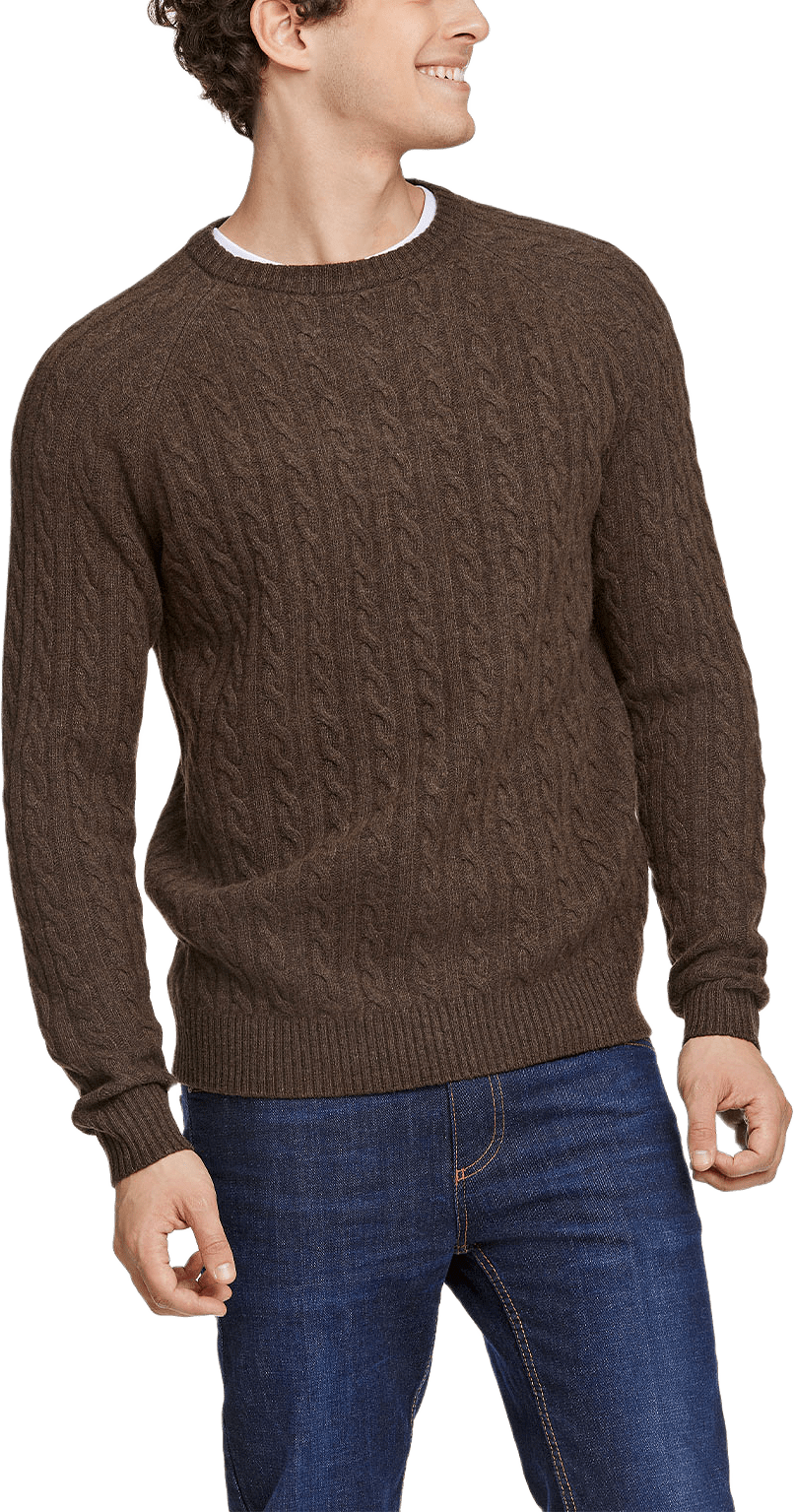 Lindbergh Lambswool raglan Knit, från Lindbergh, i färgen Dk Brown Mel.