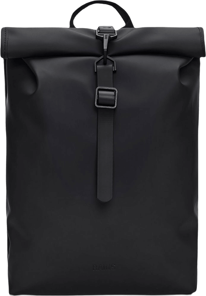 Rolltop Rucksack Mini W3, från Rains, i färgen Black.