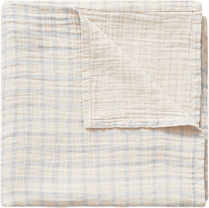 Swaddle Filt 110x110 cm, från Garbo&Friends, i färgen Gingham Sky Blue.