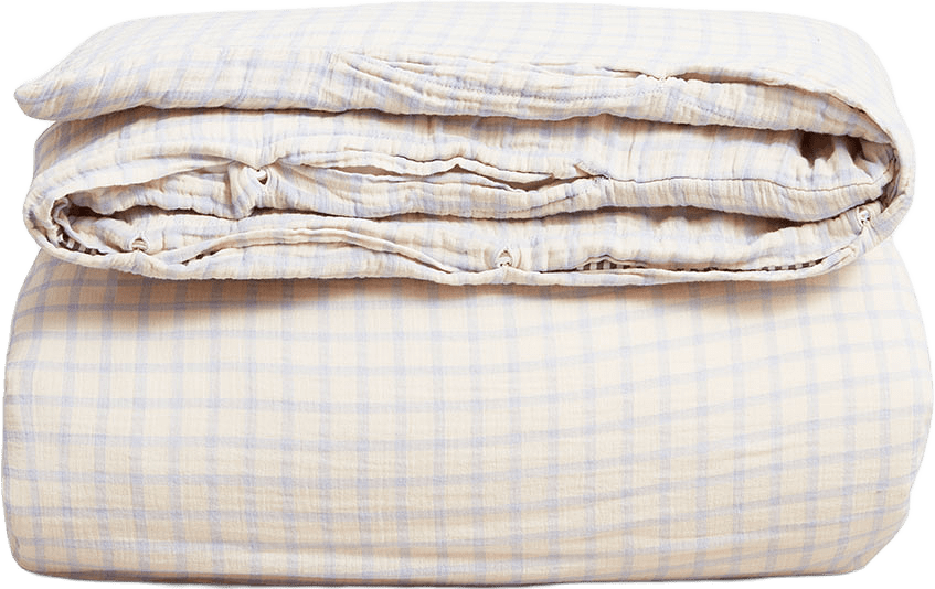 Muslin Påslakan 220x220 cm, från Garbo&Friends, i färgen Gingham Sky Blue.