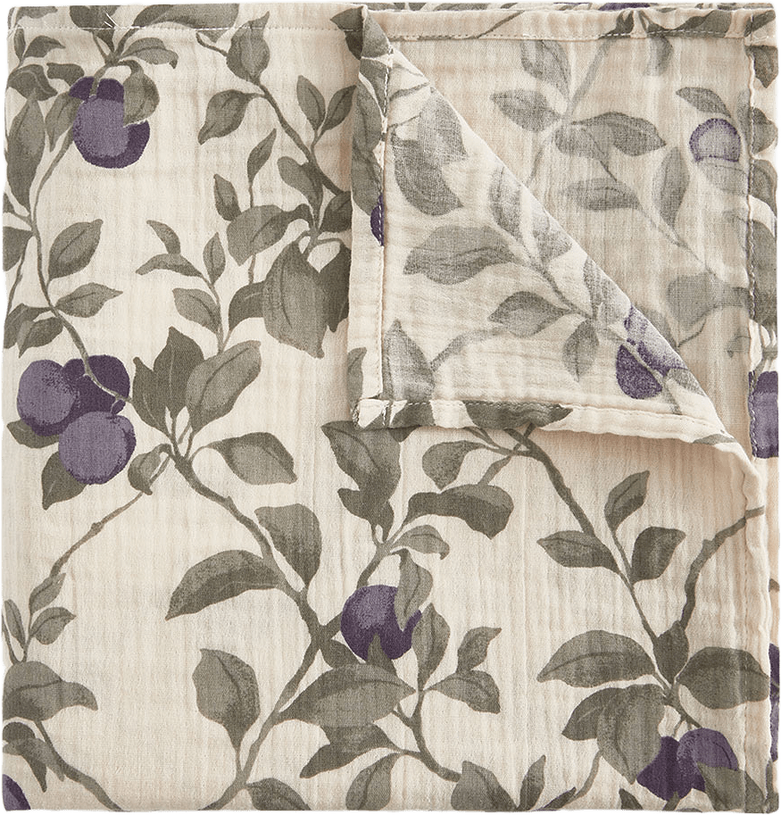 Muslin Swaddle Filt 110x110 cm, från Garbo&Friends, i färgen Plum.
