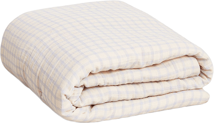 Muslin Vadderad filt 100x140 cm, från Garbo&Friends, i färgen Gingham Sky Blue.