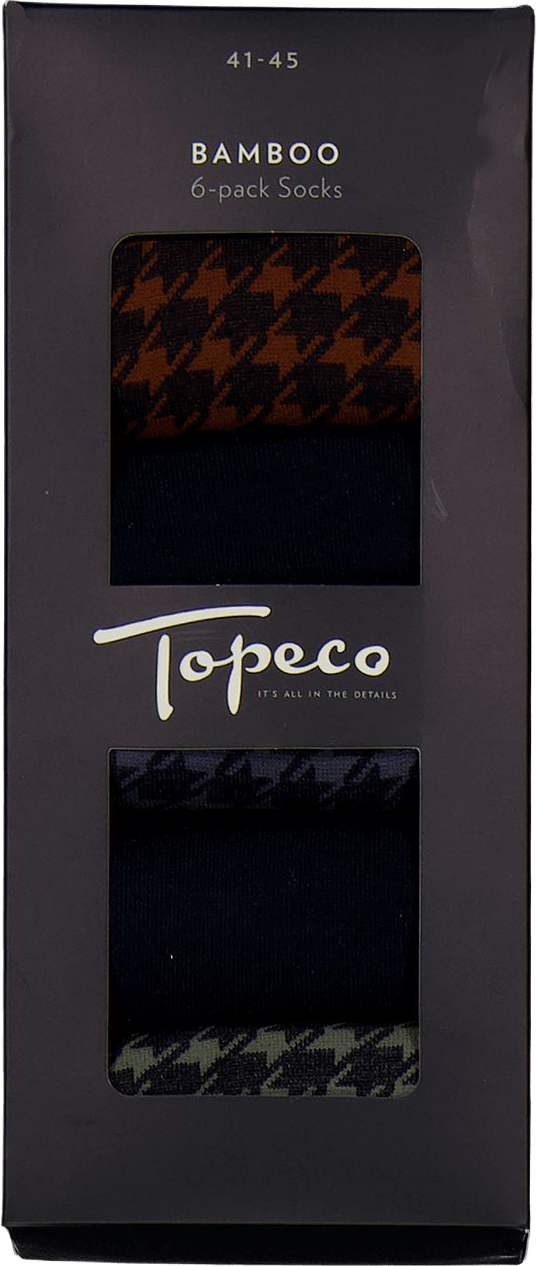 Bamboo Sock 6P, från Topeco, i färgen Black.