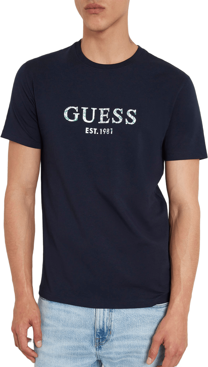 Ss Cn Guess Iridesce T-Shirt, från Guess, i färgen Smart Blue.