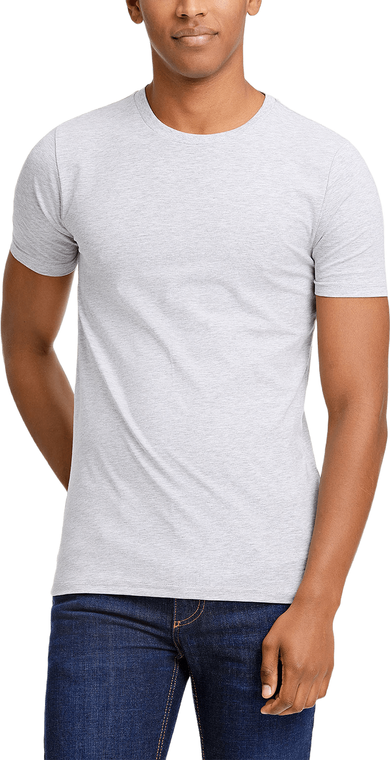 Mens Stretch Crew Neck Tee, från Lindbergh, i färgen Grey Mel.