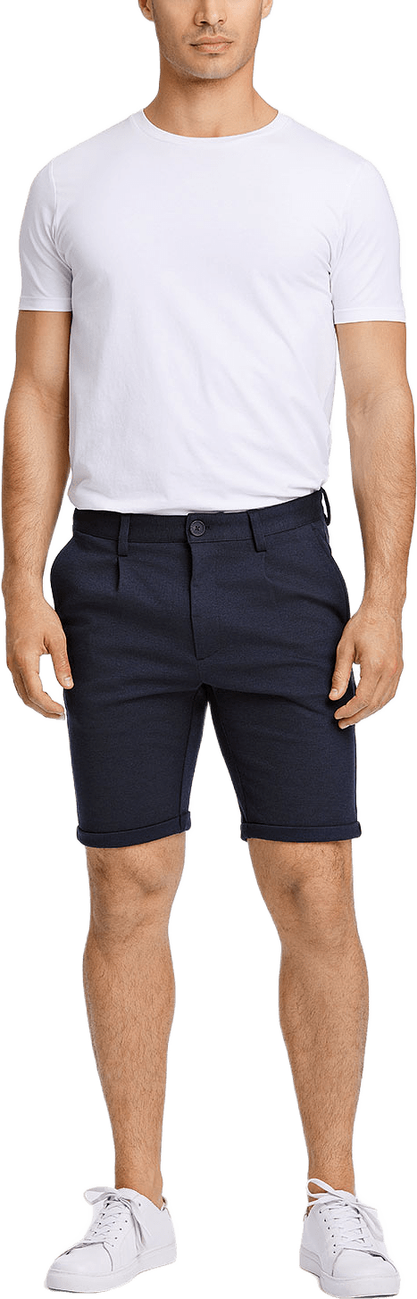 Pleated shorts, från Lindbergh, i färgen Navy Mix.