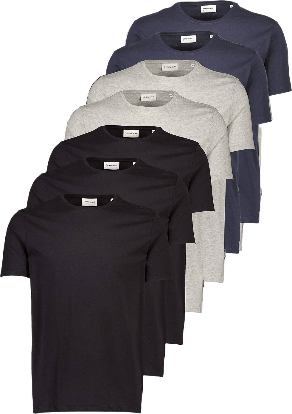 Basic o-neck tee S/S 7 pack, från Lindbergh, i färgen Bl-gr-na.