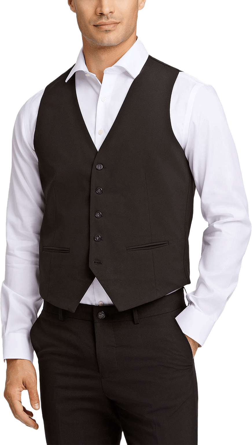 Men'S Waistcoat For Suit, från Lindbergh, i färgen Black.