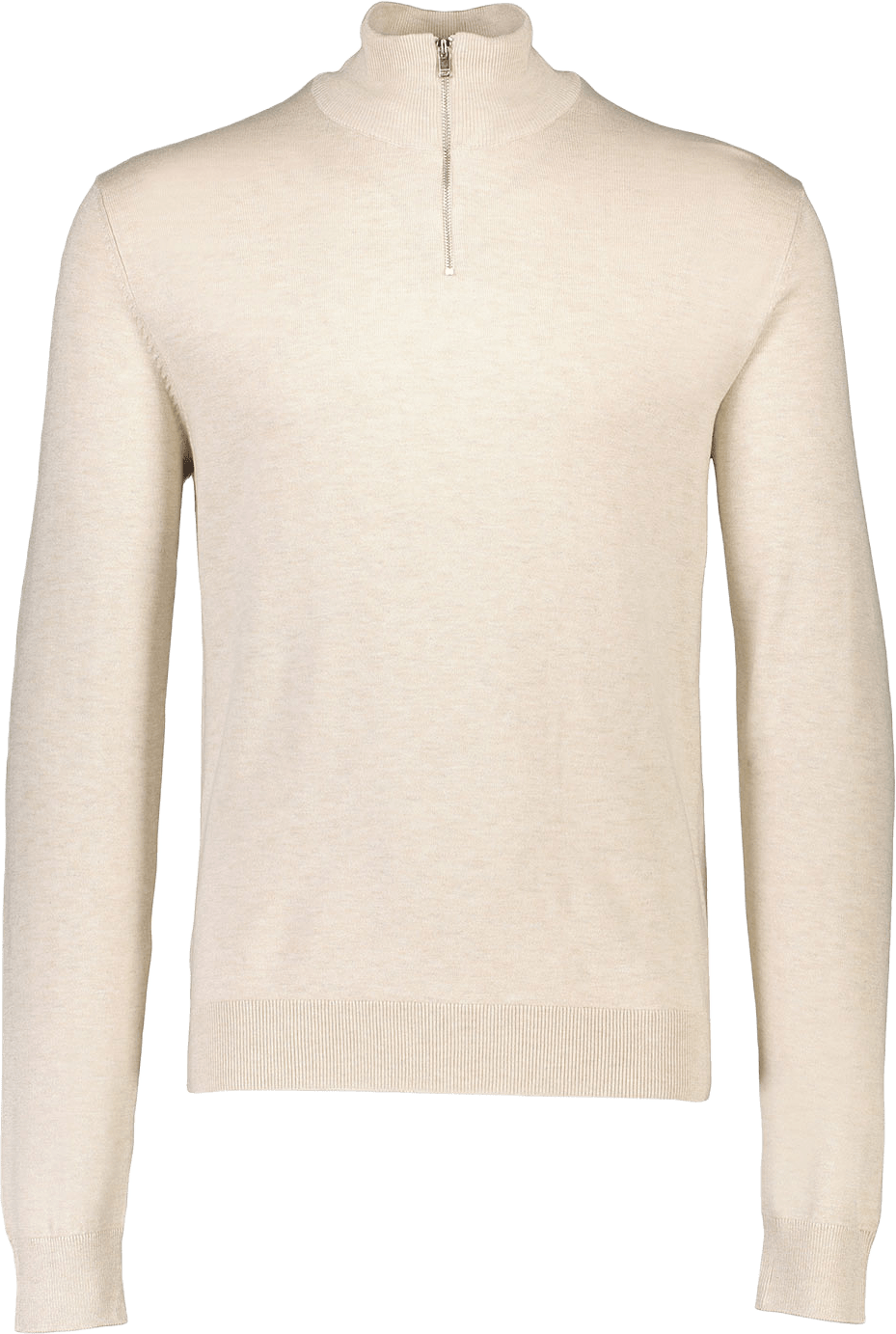 Lindbergh Ecovero half zip L/S knit Knit, från Lindbergh, i färgen Off White Mel.