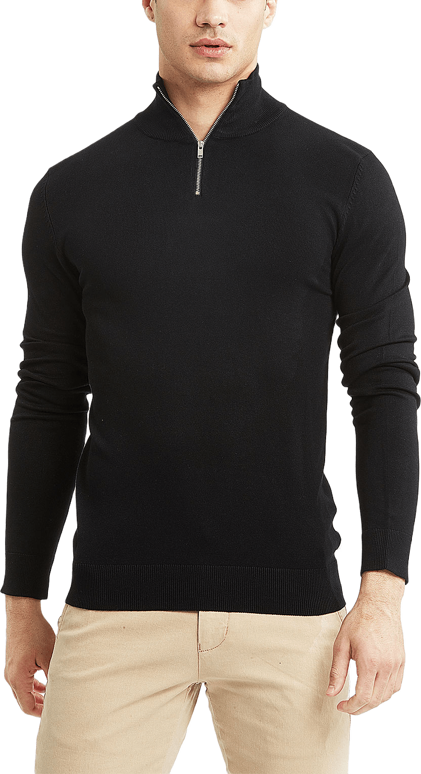 Lindbergh Ecovero half zip L/S knit Knit, från Lindbergh, i färgen Black.