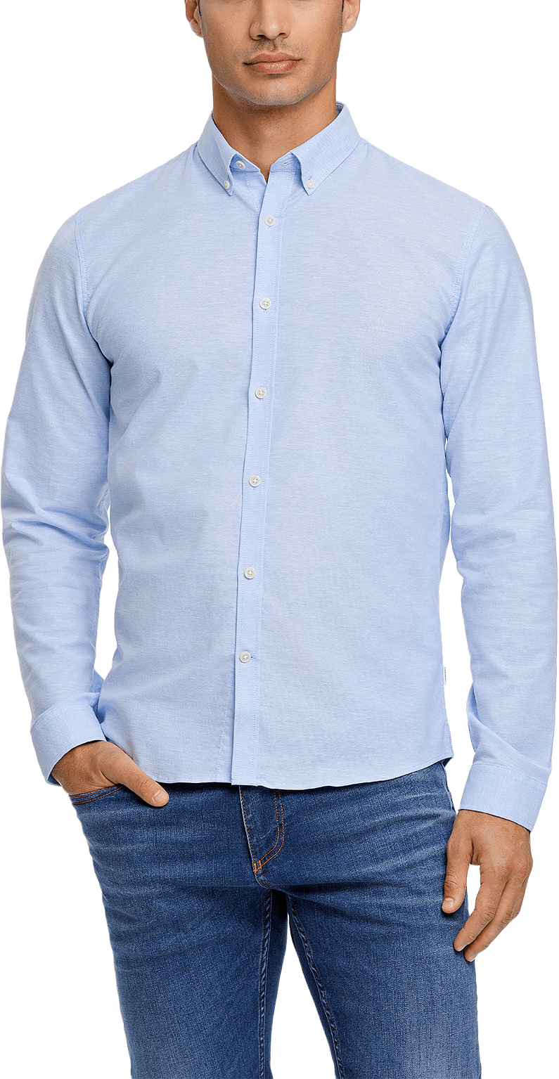 Oxford Superflex Shirt, från Lindbergh, i färgen Lt Blue Mix.