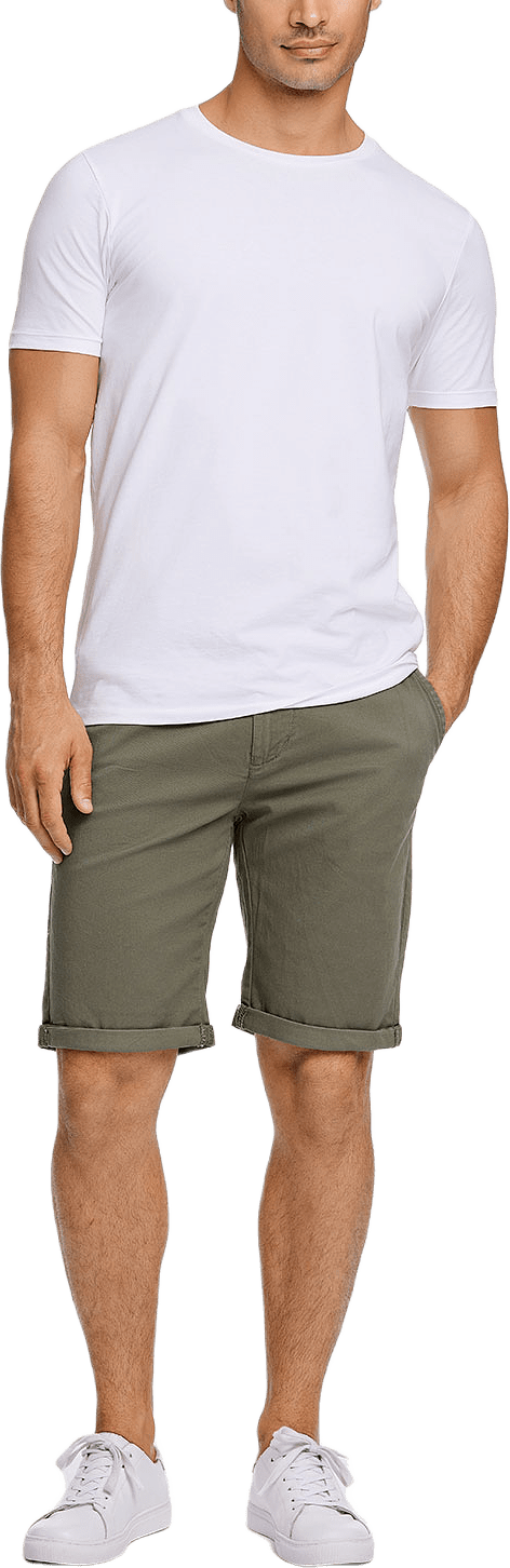 Superflex Chino Shorts, från Lindbergh, i färgen Dk Army.