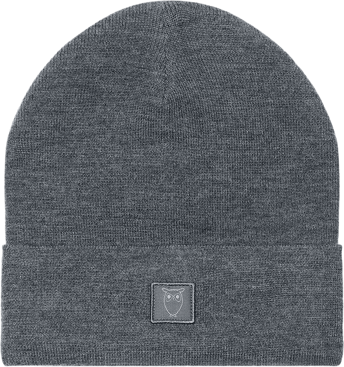 Double Layer Beanie, från Knowledge Cotton Apparel, i färgen Dark Grey Melange.