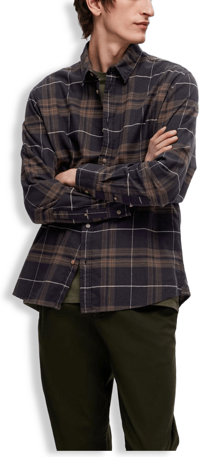 Slhslimowen-Flannel Shirt Ls Noos