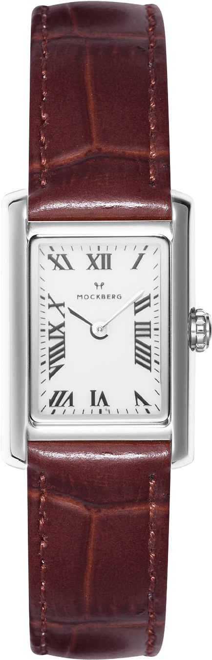 Timeless Brown Leather Silver Watch, från Mockberg, i färgen Silver.