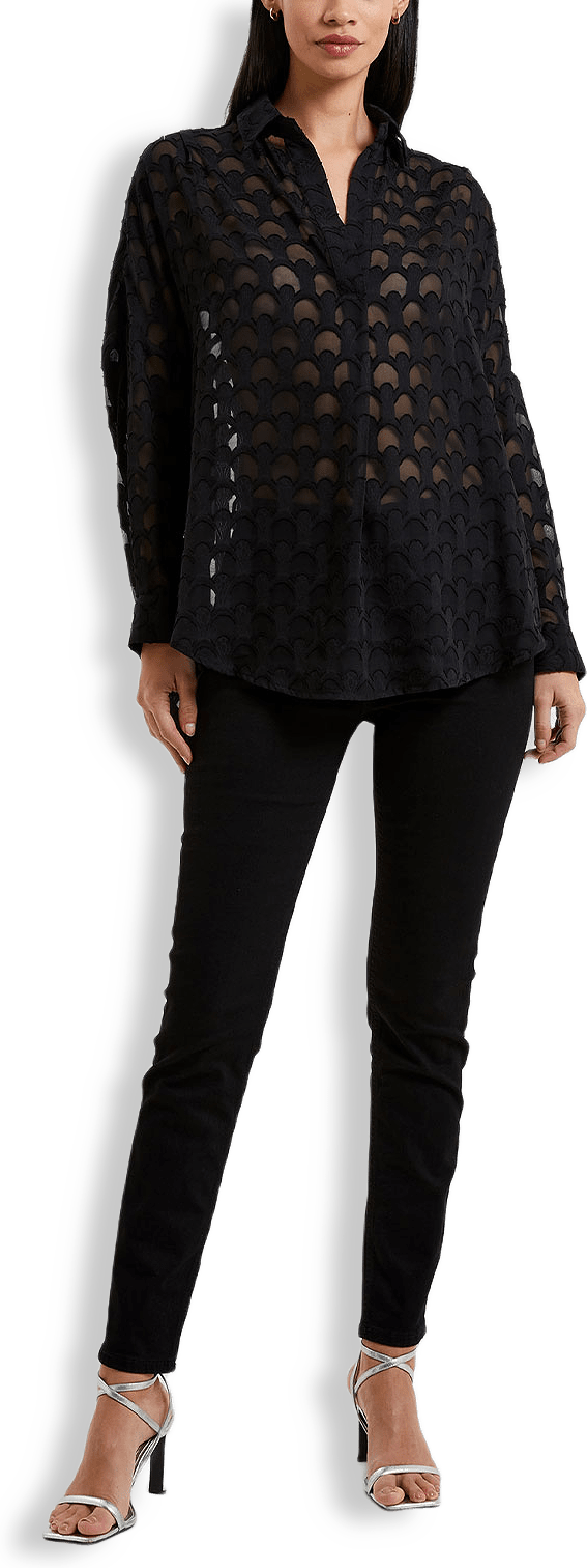 Geo Burnout Oversize Shirt