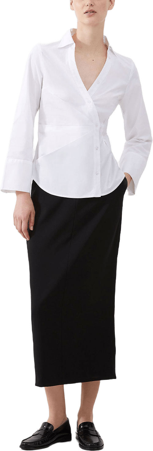 Isabelle Poplin Shirt, från French Connection, i färgen Linen White.