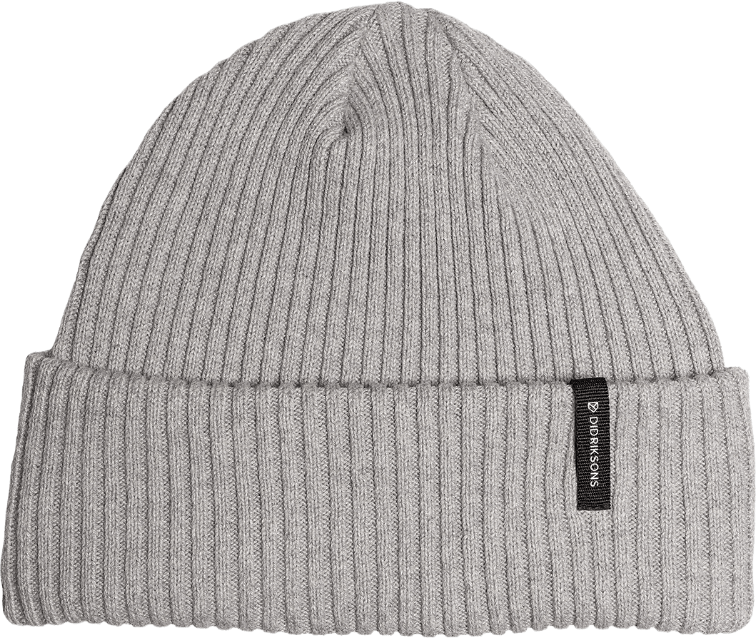 Delmar Beanie, från Didriksons, i färgen Grey Melange.