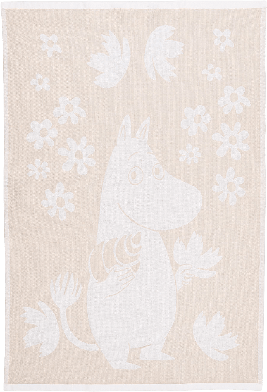 Mumin kökshandduk Mumintroll, från Arabia, i färgen Linne.