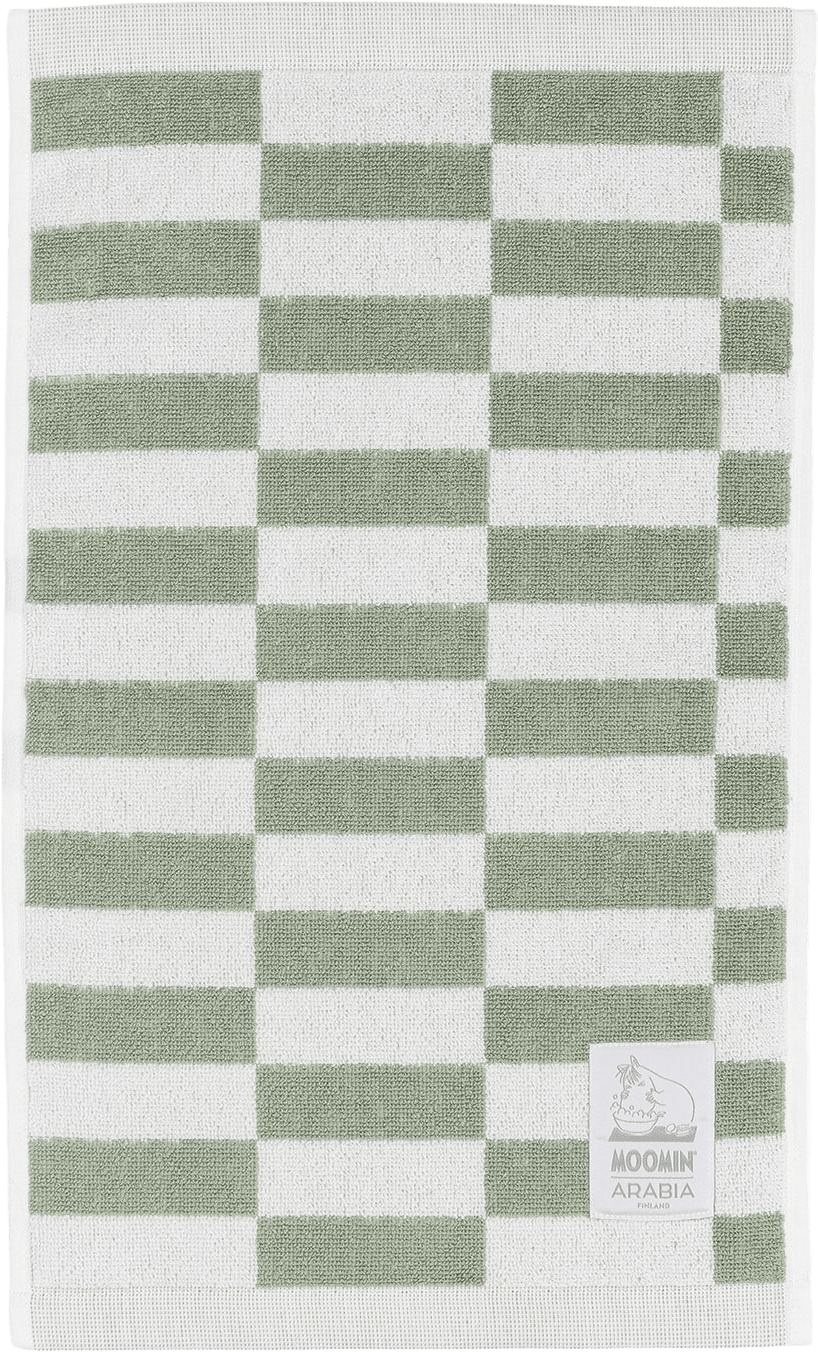 Mumin handduk 30x50 cm, från Arabia, i färgen Grön/Vit.